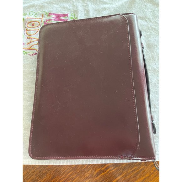 Daily Planner Leather Zipper Case Oxblood Three Ring - Picture 6 of 10